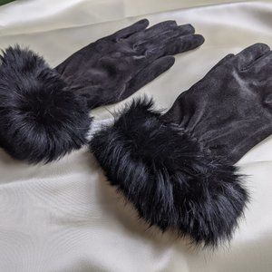 Fratelli Orsini Cashmere and Fur Lined Suede Glove
